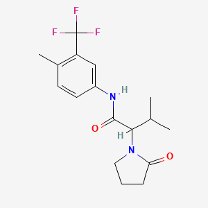 molecular formula C17H21F3N2O2 B6620048 3-methyl-N-[4-methyl-3-(trifluoromethyl)phenyl]-2-(2-oxopyrrolidin-1-yl)butanamide 