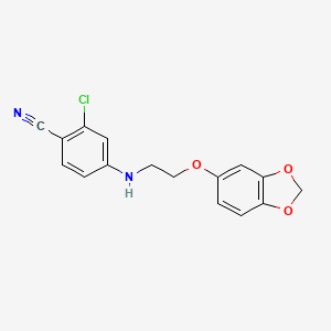 molecular formula C16H13ClN2O3 B6620077 4-[2-(1,3-Benzodioxol-5-yloxy)ethylamino]-2-chlorobenzonitrile 