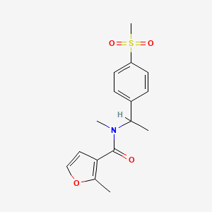 molecular formula C16H19NO4S B6620082 N,2-dimethyl-N-[1-(4-methylsulfonylphenyl)ethyl]furan-3-carboxamide 