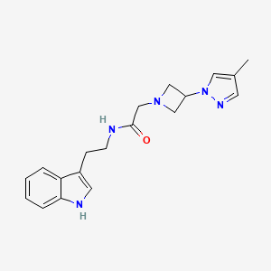 molecular formula C19H23N5O B6620090 N-[2-(1H-indol-3-yl)ethyl]-2-[3-(4-methylpyrazol-1-yl)azetidin-1-yl]acetamide 