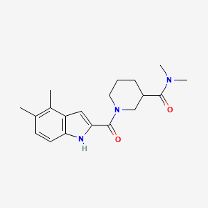 molecular formula C19H25N3O2 B6620112 1-(4,5-dimethyl-1H-indole-2-carbonyl)-N,N-dimethylpiperidine-3-carboxamide 