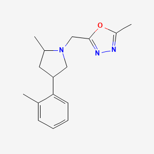 2-Methyl-5-[[2-methyl-4-(2-methylphenyl)pyrrolidin-1-yl]methyl]-1,3,4-oxadiazole