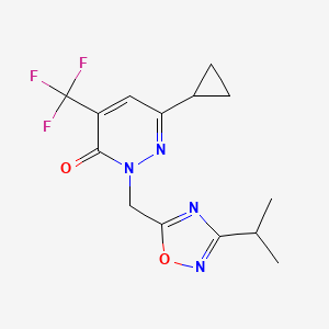 6-Cyclopropyl-2-[(3-propan-2-yl-1,2,4-oxadiazol-5-yl)methyl]-4-(trifluoromethyl)pyridazin-3-one