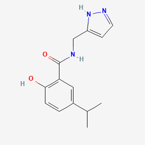 2-hydroxy-5-propan-2-yl-N-(1H-pyrazol-5-ylmethyl)benzamide