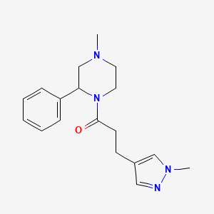 1-(4-Methyl-2-phenylpiperazin-1-yl)-3-(1-methylpyrazol-4-yl)propan-1-one