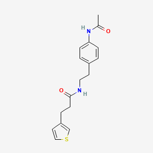 N-[2-(4-acetamidophenyl)ethyl]-3-thiophen-3-ylpropanamide