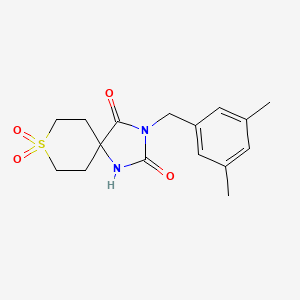 3-[(3,5-Dimethylphenyl)methyl]-8,8-dioxo-8lambda6-thia-1,3-diazaspiro[4.5]decane-2,4-dione