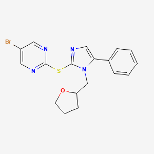 5-Bromo-2-[1-(oxolan-2-ylmethyl)-5-phenylimidazol-2-yl]sulfanylpyrimidine