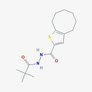 molecular formula C16H24N2O2S B6620192 N'-(2,2-dimethylpropanoyl)-4,5,6,7,8,9-hexahydrocycloocta[b]thiophene-2-carbohydrazide 