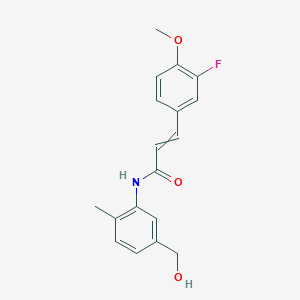 3-(3-fluoro-4-methoxyphenyl)-N-[5-(hydroxymethyl)-2-methylphenyl]prop-2-enamide