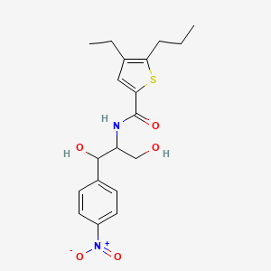 N-[1,3-dihydroxy-1-(4-nitrophenyl)propan-2-yl]-4-ethyl-5-propylthiophene-2-carboxamide