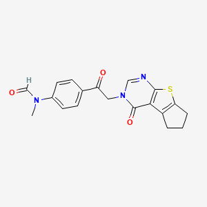 molecular formula C19H17N3O3S B6620249 N-methyl-N-[4-[2-(12-oxo-7-thia-9,11-diazatricyclo[6.4.0.02,6]dodeca-1(8),2(6),9-trien-11-yl)acetyl]phenyl]formamide 