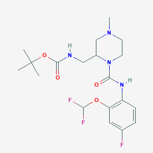 tert-butyl N-[[1-[[2-(difluoromethoxy)-4-fluorophenyl]carbamoyl]-4-methylpiperazin-2-yl]methyl]carbamate