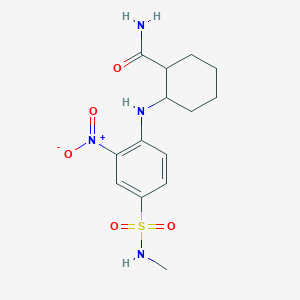 2-[4-(Methylsulfamoyl)-2-nitroanilino]cyclohexane-1-carboxamide