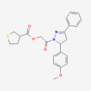 [2-[3-(4-Methoxyphenyl)-5-phenyl-3,4-dihydropyrazol-2-yl]-2-oxoethyl] thiolane-3-carboxylate