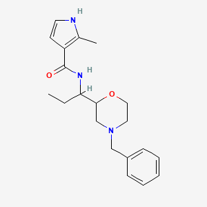 molecular formula C20H27N3O2 B6620282 N-[1-(4-benzylmorpholin-2-yl)propyl]-2-methyl-1H-pyrrole-3-carboxamide 