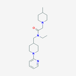 molecular formula C21H34N4O B6620287 N-ethyl-2-(4-methylpiperidin-1-yl)-N-[(1-pyridin-2-ylpiperidin-4-yl)methyl]acetamide 