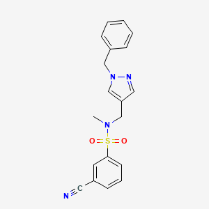 N-[(1-benzylpyrazol-4-yl)methyl]-3-cyano-N-methylbenzenesulfonamide