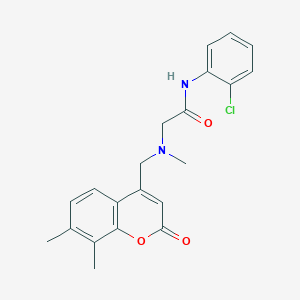 molecular formula C21H21ClN2O3 B6620380 N-(2-chlorophenyl)-2-[(7,8-dimethyl-2-oxochromen-4-yl)methyl-methylamino]acetamide 