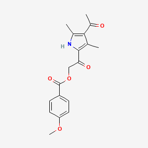 molecular formula C18H19NO5 B6620382 [2-(4-acetyl-3,5-dimethyl-1H-pyrrol-2-yl)-2-oxoethyl] 4-methoxybenzoate 