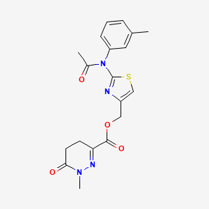 [2-(N-acetyl-3-methylanilino)-1,3-thiazol-4-yl]methyl 1-methyl-6-oxo-4,5-dihydropyridazine-3-carboxylate