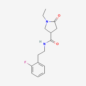 molecular formula C15H19FN2O2 B6620403 1-ethyl-N-[2-(2-fluorophenyl)ethyl]-5-oxopyrrolidine-3-carboxamide 