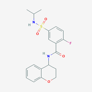 molecular formula C19H21FN2O4S B6620406 N-(3,4-dihydro-2H-chromen-4-yl)-2-fluoro-5-(propan-2-ylsulfamoyl)benzamide 