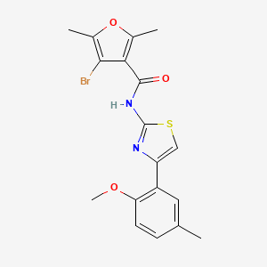 4-bromo-N-[4-(2-methoxy-5-methylphenyl)-1,3-thiazol-2-yl]-2,5-dimethylfuran-3-carboxamide