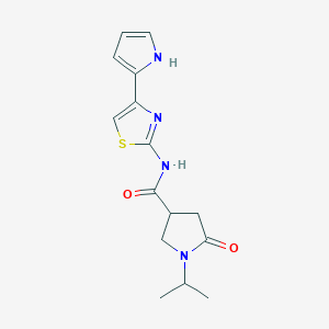 5-oxo-1-propan-2-yl-N-[4-(1H-pyrrol-2-yl)-1,3-thiazol-2-yl]pyrrolidine-3-carboxamide