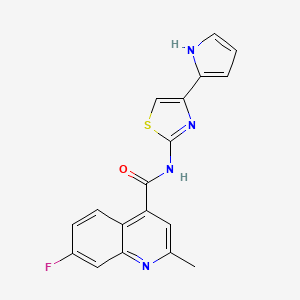 molecular formula C18H13FN4OS B6620429 7-fluoro-2-methyl-N-[4-(1H-pyrrol-2-yl)-1,3-thiazol-2-yl]quinoline-4-carboxamide 