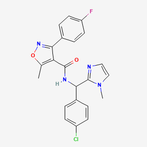 N-[(4-chlorophenyl)-(1-methylimidazol-2-yl)methyl]-3-(4-fluorophenyl)-5-methyl-1,2-oxazole-4-carboxamide