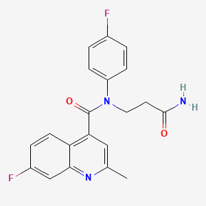 N-(3-amino-3-oxopropyl)-7-fluoro-N-(4-fluorophenyl)-2-methylquinoline-4-carboxamide