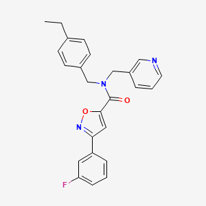 molecular formula C25H22FN3O2 B6620467 N-[(4-ethylphenyl)methyl]-3-(3-fluorophenyl)-N-(pyridin-3-ylmethyl)-1,2-oxazole-5-carboxamide 