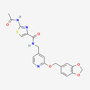 2-acetamido-N-[[2-(1,3-benzodioxol-5-ylmethoxy)pyridin-4-yl]methyl]-1,3-thiazole-4-carboxamide