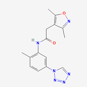 2-(3,5-dimethyl-1,2-oxazol-4-yl)-N-[2-methyl-5-(tetrazol-1-yl)phenyl]acetamide