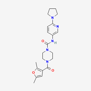 4-(2,5-dimethylfuran-3-carbonyl)-N-(6-pyrrolidin-1-ylpyridin-3-yl)piperazine-1-carboxamide