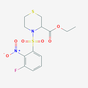 Ethyl 4-(3-fluoro-2-nitrophenyl)sulfonylthiomorpholine-3-carboxylate