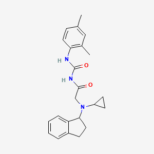 molecular formula C23H27N3O2 B6620591 2-[cyclopropyl(2,3-dihydro-1H-inden-1-yl)amino]-N-[(2,4-dimethylphenyl)carbamoyl]acetamide 