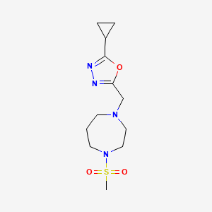 2-Cyclopropyl-5-[(4-methylsulfonyl-1,4-diazepan-1-yl)methyl]-1,3,4-oxadiazole