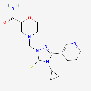 4-[(4-Cyclopropyl-3-pyridin-3-yl-5-sulfanylidene-1,2,4-triazol-1-yl)methyl]morpholine-2-carboxamide