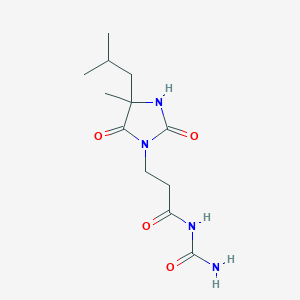 N-carbamoyl-3-[4-methyl-4-(2-methylpropyl)-2,5-dioxoimidazolidin-1-yl]propanamide