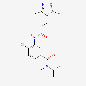 molecular formula C19H24ClN3O3 B6620648 4-chloro-3-[3-(3,5-dimethyl-1,2-oxazol-4-yl)propanoylamino]-N-methyl-N-propan-2-ylbenzamide 