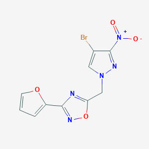 5-[(4-Bromo-3-nitropyrazol-1-yl)methyl]-3-(furan-2-yl)-1,2,4-oxadiazole