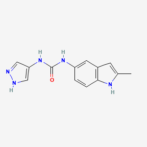 molecular formula C13H13N5O B6620685 1-(2-methyl-1H-indol-5-yl)-3-(1H-pyrazol-4-yl)urea 