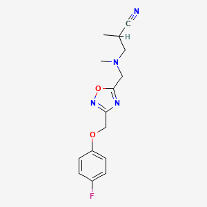 3-[[3-[(4-Fluorophenoxy)methyl]-1,2,4-oxadiazol-5-yl]methyl-methylamino]-2-methylpropanenitrile