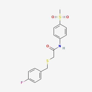 2-[(4-fluorophenyl)methylsulfanyl]-N-(4-methylsulfonylphenyl)acetamide