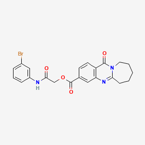 [2-(3-bromoanilino)-2-oxoethyl] 12-oxo-7,8,9,10-tetrahydro-6H-azepino[2,1-b]quinazoline-3-carboxylate