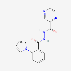 molecular formula C16H13N5O2 B6620739 N'-(2-pyrrol-1-ylbenzoyl)pyrazine-2-carbohydrazide 