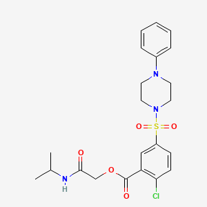 [2-Oxo-2-(propan-2-ylamino)ethyl] 2-chloro-5-(4-phenylpiperazin-1-yl)sulfonylbenzoate