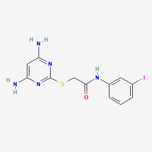 2-(4,6-diaminopyrimidin-2-yl)sulfanyl-N-(3-iodophenyl)acetamide